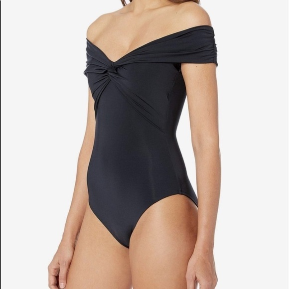 TRINA Turk Turquoise Twisted Bodice One Piece Swimsuit NWT Size 6 - Picture 6 of 10